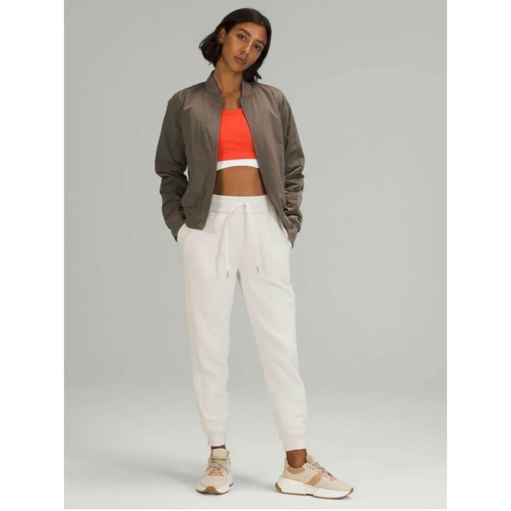 Lululemon Non Stop Reversible Bomber Jacket Womens 8 Brown Full Zip Band Collar